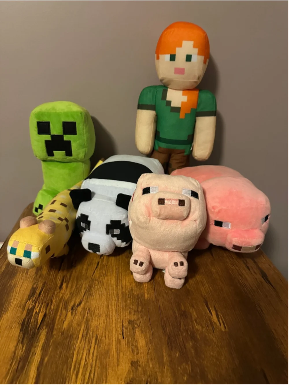 Minecraft Plush Toy Lot 6 Alex Creeper Panda Pig Ocelot Stuffed Animals